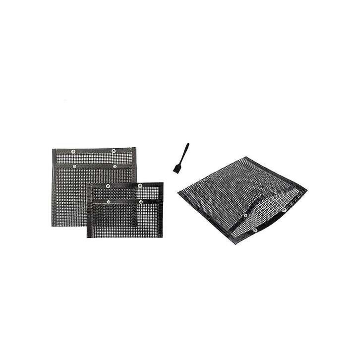 3pack Bbq Mesh Grill Bags for Outdoor Grill, Non-stick Barbecue Bags Reusable for Charcoal Gas Elec