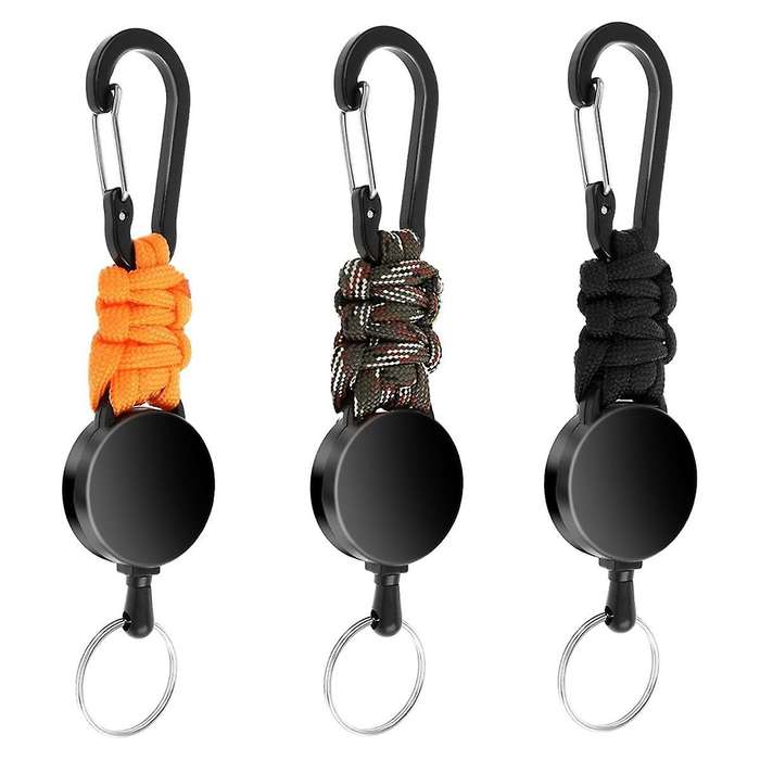 3Pack Retractable Keychain Heavy Duty Retractable Lanyard Badge Holder Retractable Clip Retractable