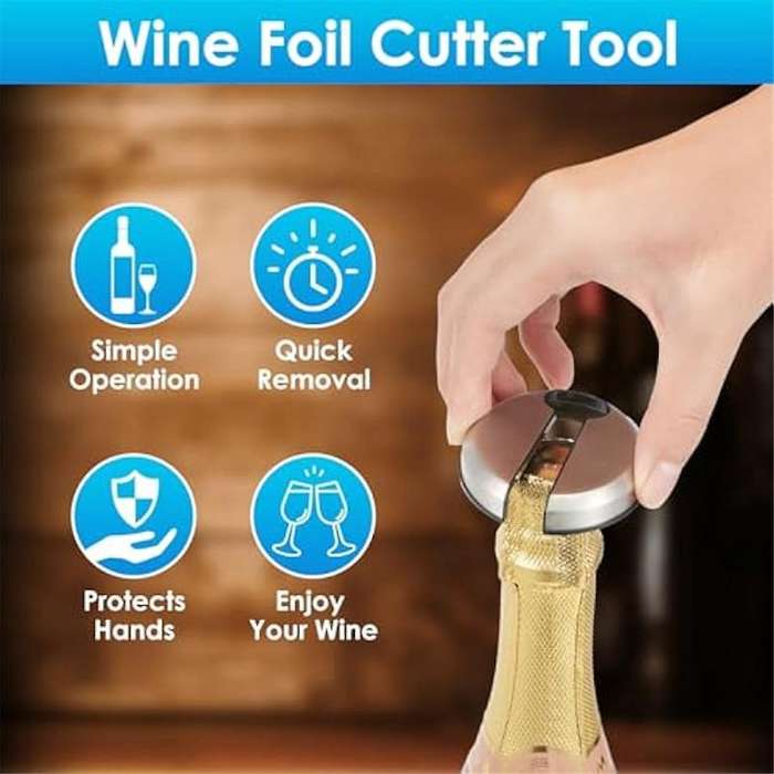 3Pack Wine Foil Cutter, Stainless Steel Wine Foil Cutter Tool, Foil Cutter for Wine Bottles, Party G