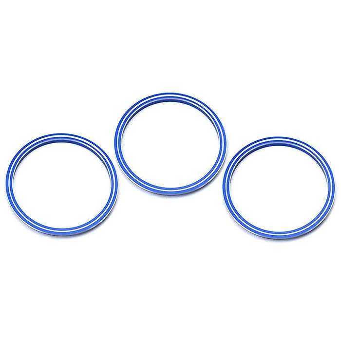 3Pc Blue AC Climate Control Outer Ring Covers Compatible for , , , Forester, XV Crosstrek