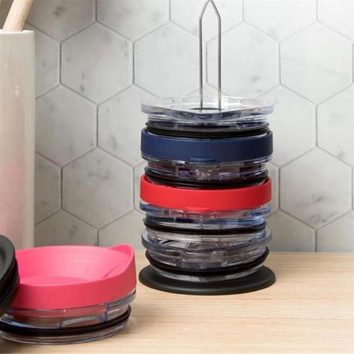 3Pc -Lid Organizers, Stackable Space-Saving Water Bottle Lid Rack Holder for Cabinet and Countertops