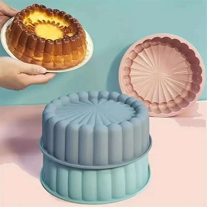 3PC Silicone Cake Pan Multi-Functional Round High Temperature Resistant DIY Baking Mold