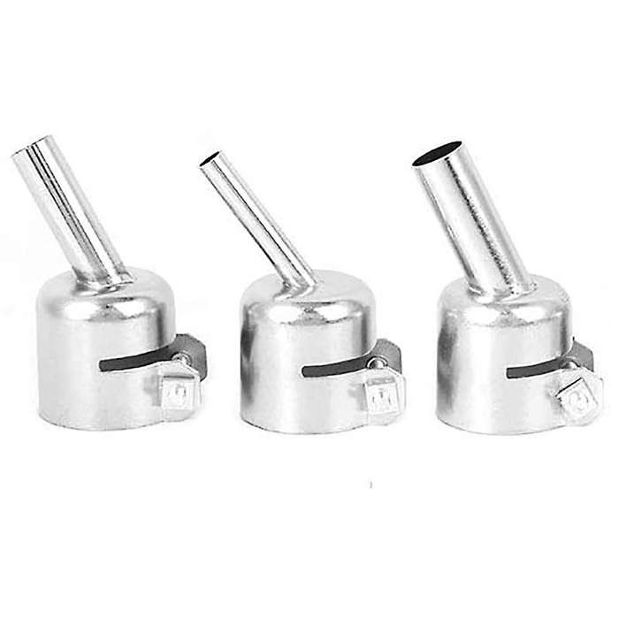 3Pcs 45 Degree Hot Nozzles 7/8/10mm Curved Nozzles Replaceable for 850 Hot Soldering Station