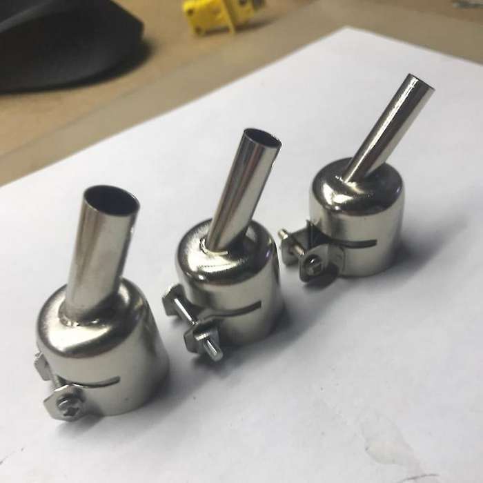 3Pcs 45 Degree Hot Nozzles 7/8/10mm Curved Nozzles Replaceable for 850 Hot Soldering Station