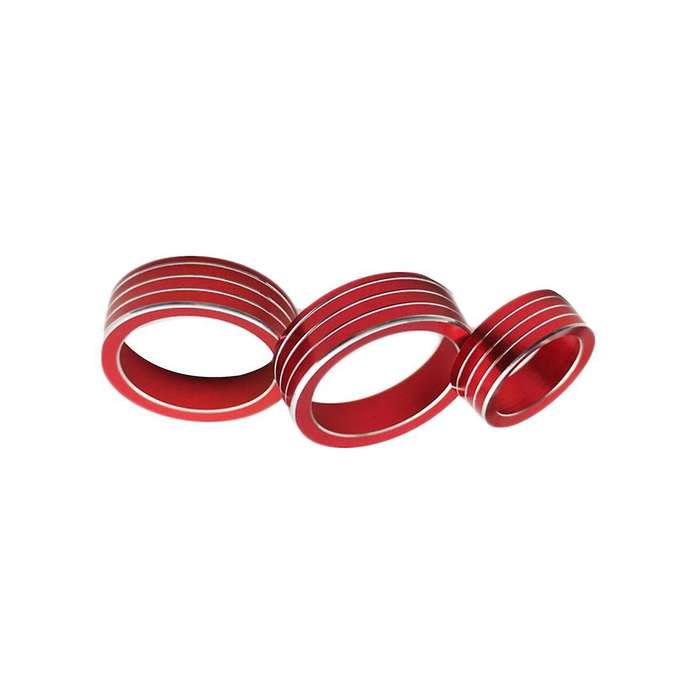 3pcs Air Ac Knob Control Volume Red Cover Rings for Xv Forester 2018-2023 Car Center Console Knob R