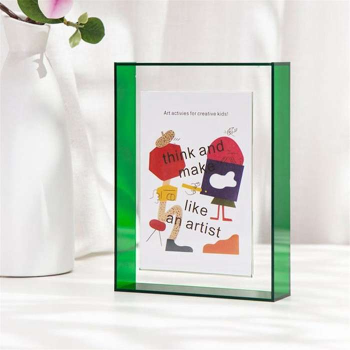 3pcs Acrylic Picture Frames Color Block Unique Acrylic Decor Diy Picture Frame Colorful Table Dried