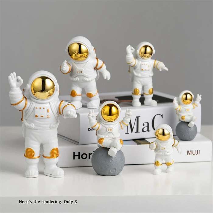 3pcs Astronaut Decor Cute Model Little Astronaut Car Living Room Desktop Decoration Decoration Birt
