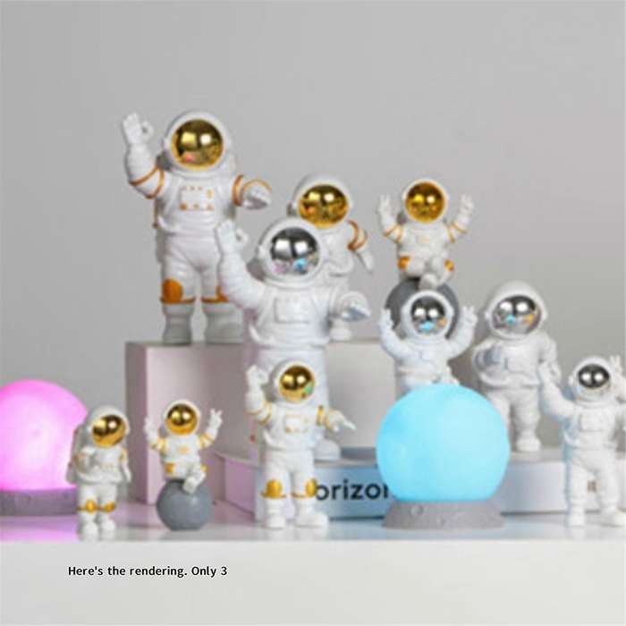 3pcs Astronaut Decor Cute Model Little Astronaut Car Living Room Desktop Decoration Decoration Birt