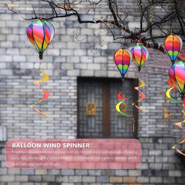 3pcs Balloon Wind Spinner Striped Checkered Windsock Balloon Yard Decor Spiral Balloon Windmill