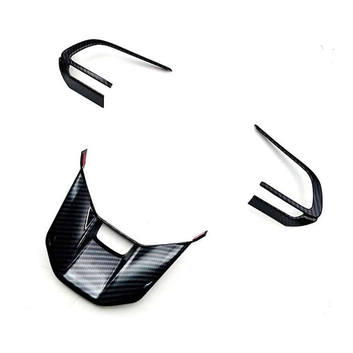 3pcs Car Carbon Fiber Steering Wheel Panel Cover Trim Frame Sticker for Veloz Avanza/perodua Alza 20
