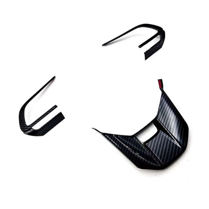 3pcs Car Carbon Fiber Steering Wheel Panel Cover Trim Frame Sticker for Veloz Avanza/perodua Alza 20