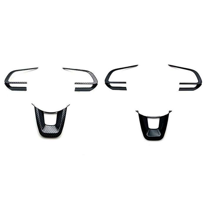3pcs Car Carbon Fiber Steering Wheel Panel Cover Trim Decoration Frame Sticker for Yaris Ativ / Vois