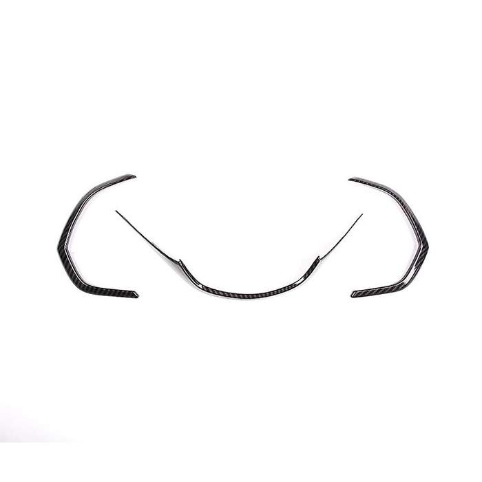 3pcs Car Carbon Fiber Interior Dashboard Meter Display Frame Cover for Corvette C7 2014-2019 Lhd