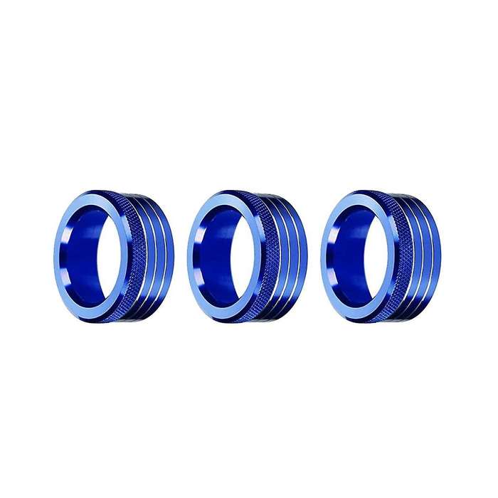 3pcs Car Center Console Air Ac Knob Volume Rings Cover Button for Brz 86 Gt86 2013-2020 Blue