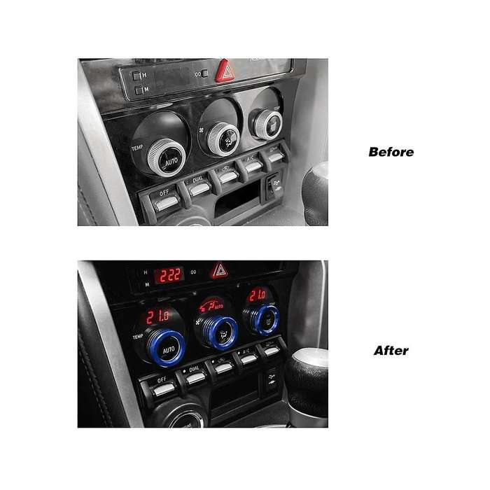 3pcs Car Center Console Air Ac Knob Volume Rings Cover Button for Brz 86 Gt86 2013-2020 Blue