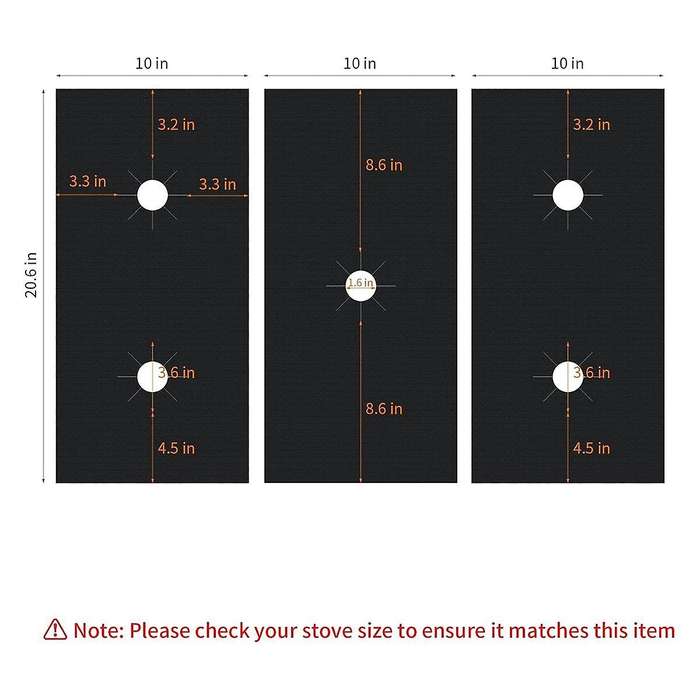 3pcs Covers for Gas Burners, Washable Cuttable Reusable Stove Protector for Gas Range, 0.4mm Thick H