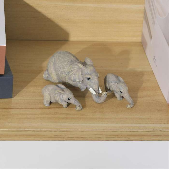 3PCS Cute Elephant Hug Doll Resin Handicraft Decoration Home Decor Gift Decorative Figurines Miniatu