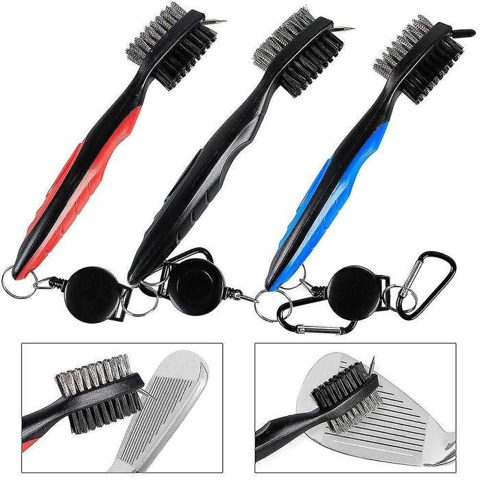 3Pcs Double-Sided Golf Club Cleaning Brush Three-Ball Club Head Cleaning Brush