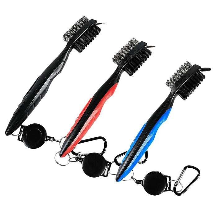 3Pcs Double-Sided Golf Club Cleaning Brush Three-Ball Club Head Cleaning Brush