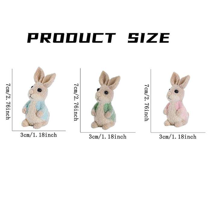 3Pcs Easter Day Bunny Decor Easter Spring Bunny Decor Handmade Figurines for Easter Decor Gift