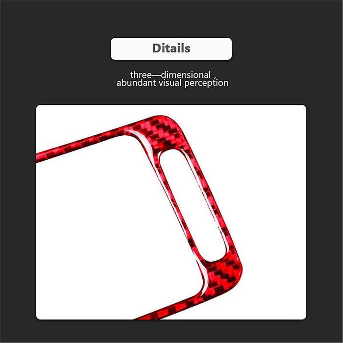 3pcs for 8th Gen 2006-2011 Red Carbon Fiber Cover Trim