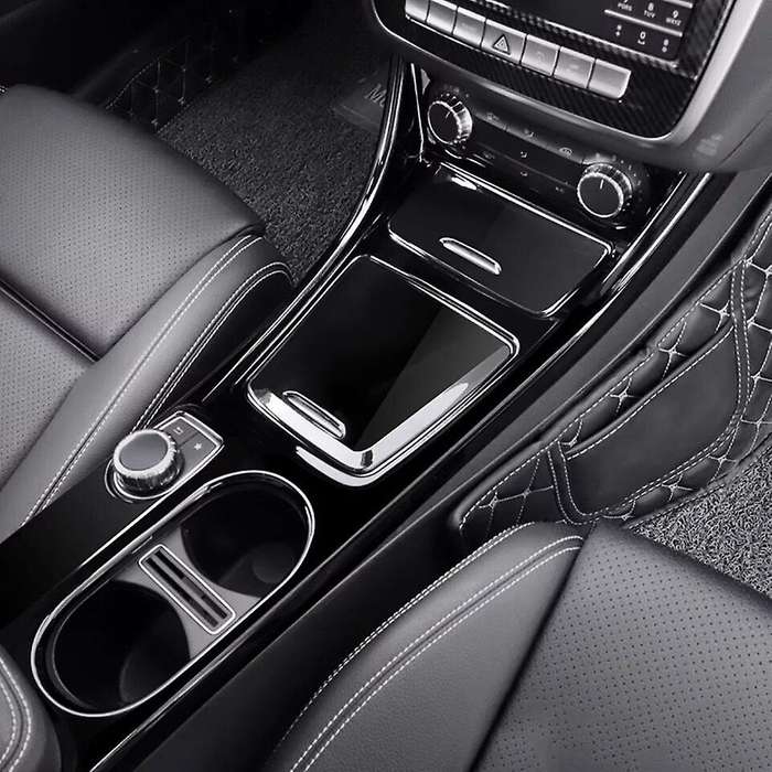 3Pcs Gloss Black Car Central Gear Shift Water Cup Holder Panel Cover Trim for CLA GLA A Class 2013-2