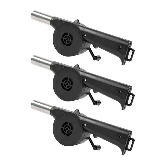 3pcs Hand BBQ Fan Outdoor BBQ Fan Air Blower for Barbecue Picnic Manual Crank Grill BBQ Fan Fire Bel