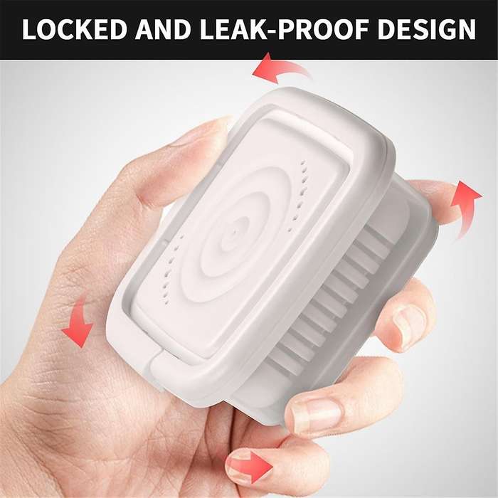 3pcs Green Onion Crisper Kitchen Refrigerator Plastic Drain Box Square Soap Dish Food Seal Box