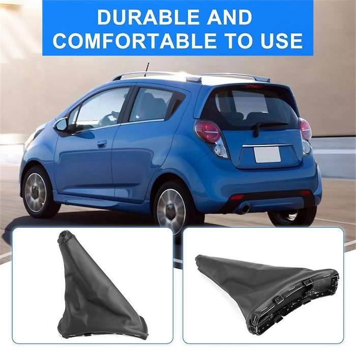 3pcs Handbrake Gaiter Cover Hand Brake Boot Black PU Leather for Spark 2011-2016