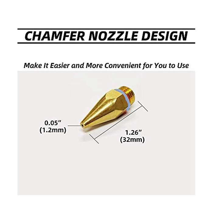3pcs Hot Glue- Tips 7/16inches Thread Copper Nozzles for Hot Melting Glue- Bore Size 0.05inch 0.06i