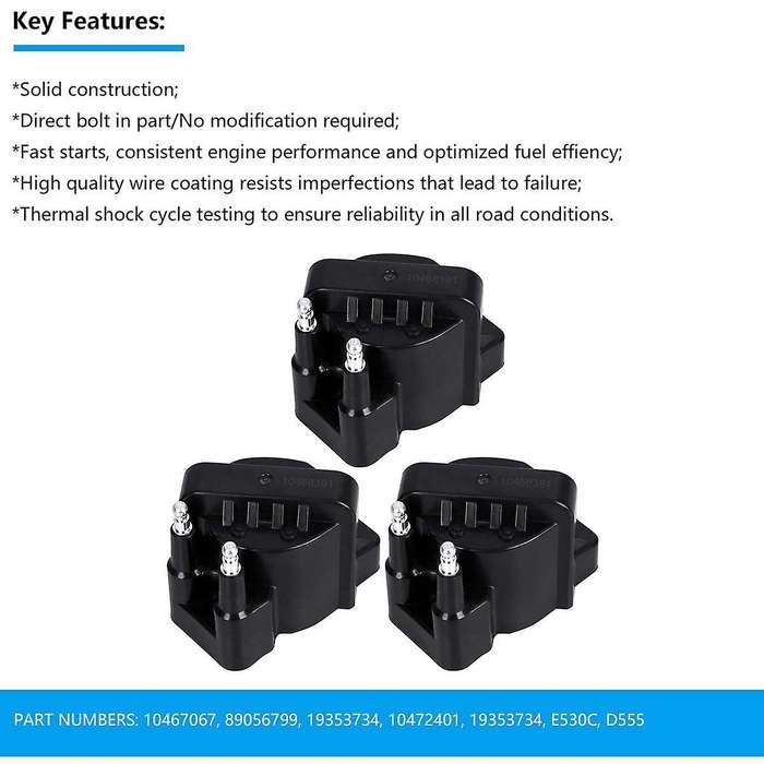 3Pcs Ignition Coils for Lesabre for Grand Prix 10467067 DR39 E530C D555 C849 5C1058