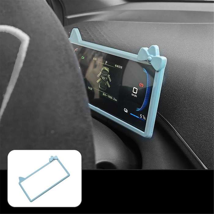3PCS Light Blue Car Instrument + Navigation Screen + Interior Mirror Protective Frame for Dolphin Mi