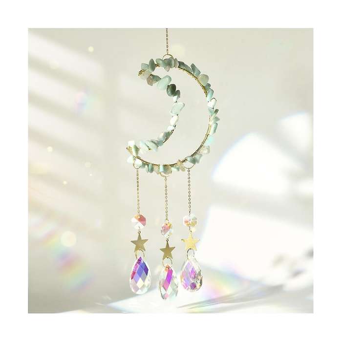 3pcs Natural Stone Collection Pendant Sun Catcher Hangable Wind Chime Garden Decoration Mother Gift