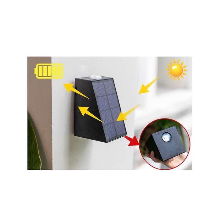 3pcs Outdoor Solar Wall Light Garden Villa Courtyard Porch Landscape Decorative Lamp Up Down Lumino