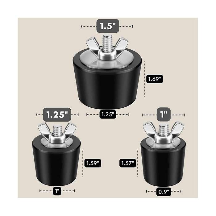 3pcs Pool Winterizing Plugs, 3 Sizes, 1inch, 1.25inch & 1.5inch, Swimming Pool Winter Expansion Plu