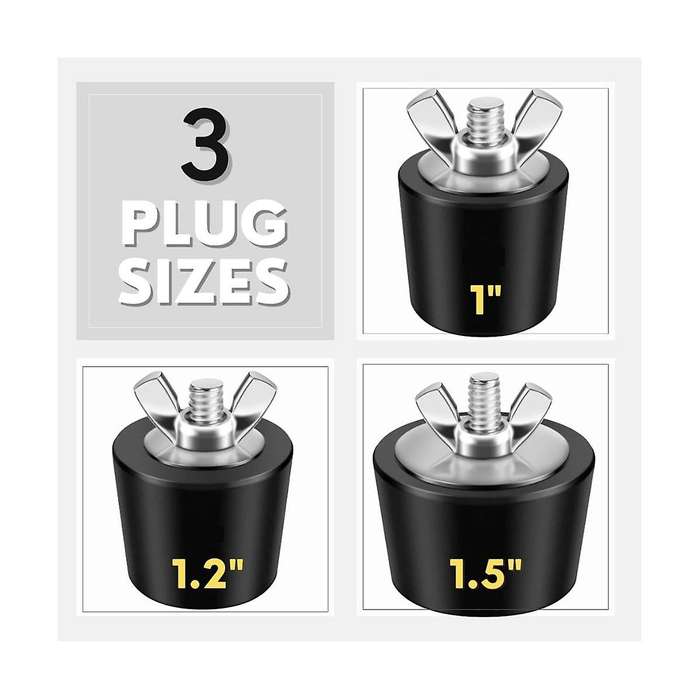 3pcs Pool Winterizing Plugs, 3 Sizes, 1inch, 1.25inch & 1.5inch, Swimming Pool Winter Expansion Plu