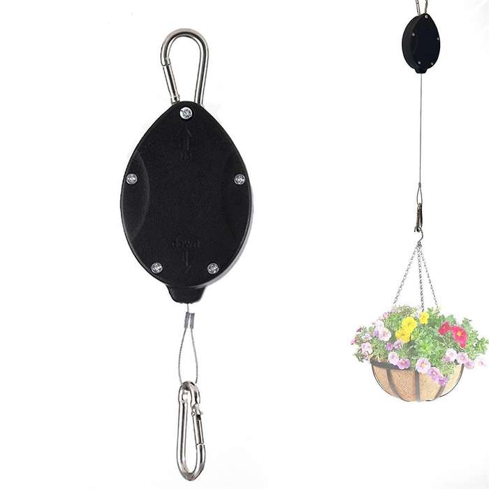 3PCS Plant Pulleys for Hanging Plants,Auto Raise and Pull Down,Heavy Duty Retractable Plant Hangers,