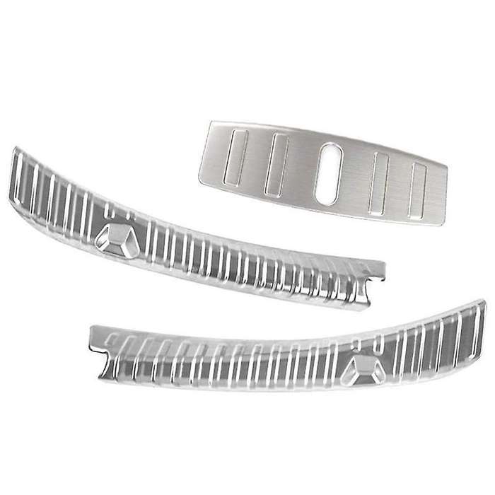 3Pcs Rear Trunk Bumper Frunk Bumper Protector Guard Stainless Steel Silver Alloy for