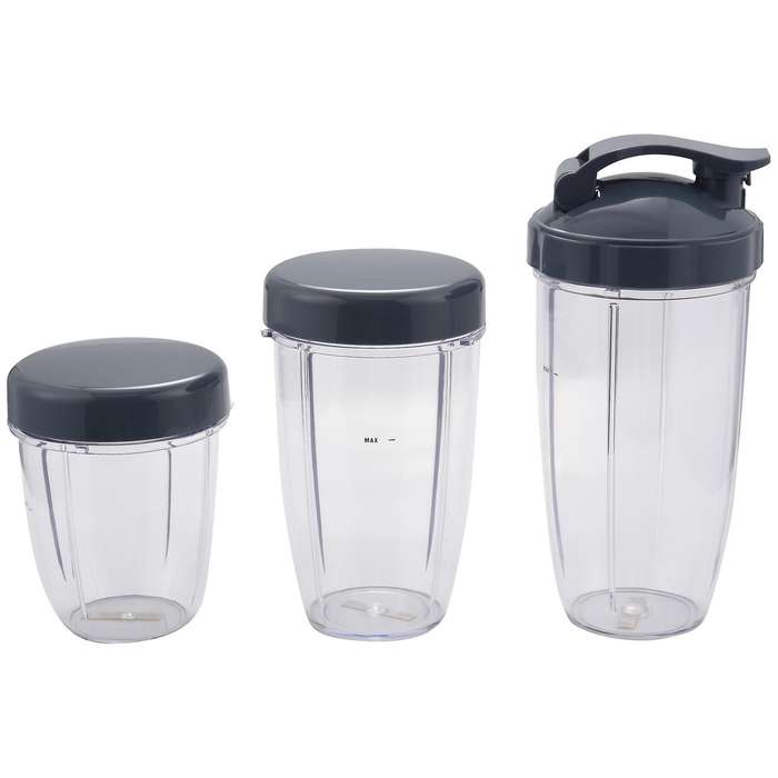 3pcs Replacement Cups 32 Colossal +24 Tall +18oz Small Cup+3 Lids for Fruit Juicer Parts Kitchen Ap