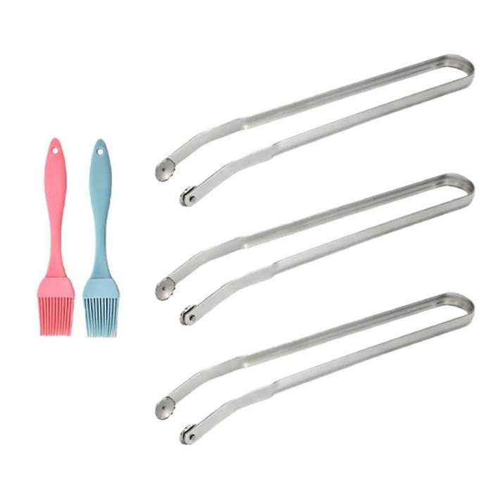 3pcs Sausage Turning Tongs,Kitchen Cooking Tongs,BBQ Tongs for Grilling,BBQ Sausage Grill Tongs,Long