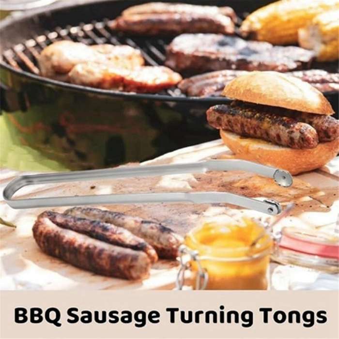 3pcs Sausage Turning Tongs,Kitchen Cooking Tongs,BBQ Tongs for Grilling,BBQ Sausage Grill Tongs,Long