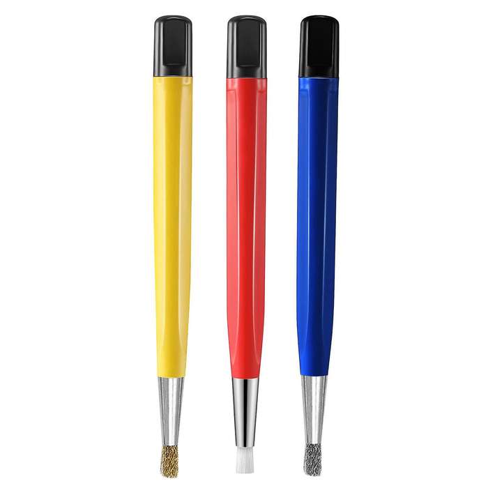 3PCS Scratch Pen Set Pen Sanding Fiber Bristles, Multifunctional Rust Removal Brush, Jewelry Circuit