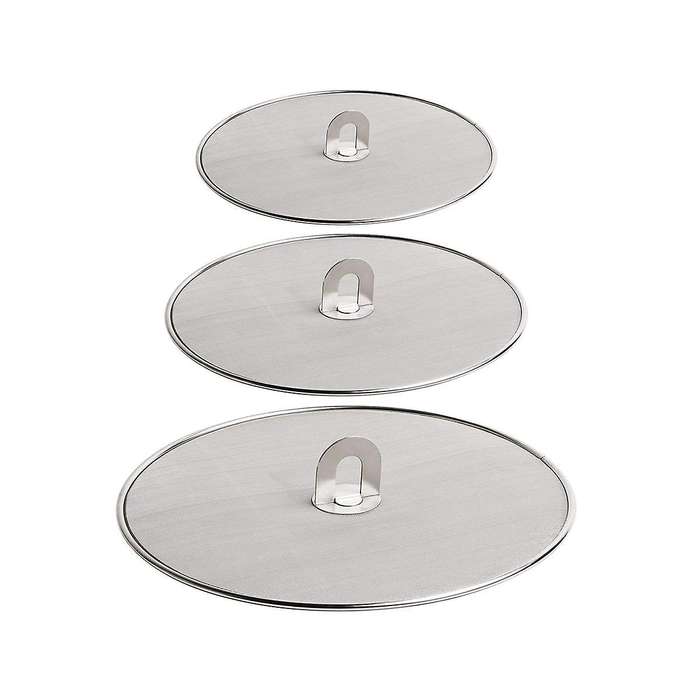 3pcs Splatter Screen for Cooking - Stainless Steel Grease Splatter for Frying Pan, No Cooking Oil M