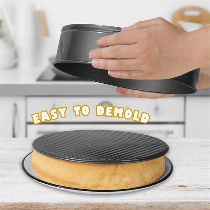 3Pcs Springform Cake Pan Non-Stick Cheese Cake Pan, Removable Bottom Leakproof Cake Pan for Baking E
