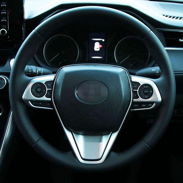 3Pcs Steering Wheel Panel Cover Bezel Trim Cover Interior Accessories for Venza XU80 2020 2021 Black