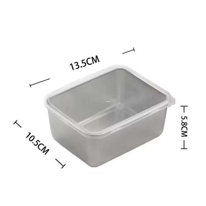 3PCS Stainless Steel Food Storage Serving Trays Dish with Cover Home Kitchen Organizer Food Contain