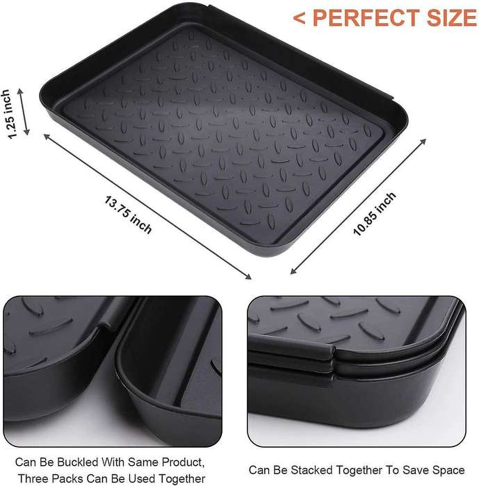 3pcs Tray Heavy Duty Shoe Mat Trays,storage Tray,dog Bowl Or Bowl Mats Trap to Protect Floor 13.7x1