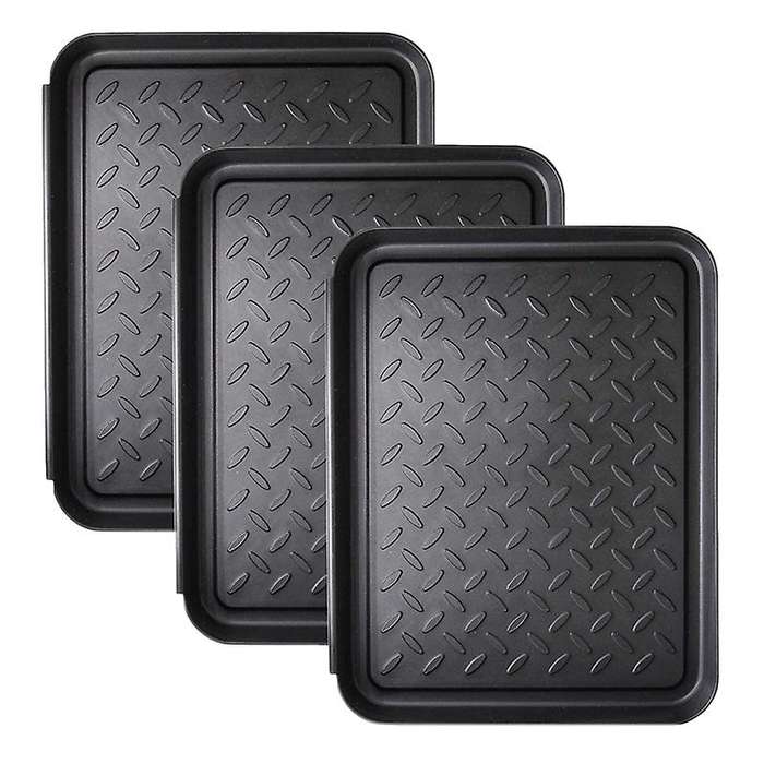 3pcs Tray Heavy Duty Shoe Mat Trays,storage Tray,dog Bowl Or Bowl Mats Trap to Protect Floor 13.7x1