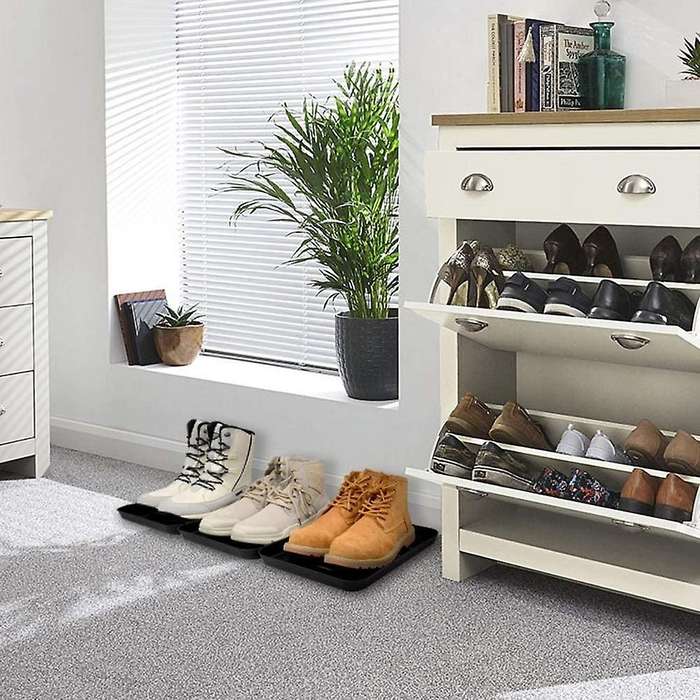 3pcs Tray Heavy Duty Shoe Mat Trays,storage Tray,dog Bowl Or Bowl Mats Trap to Protect Floor 13.7x1