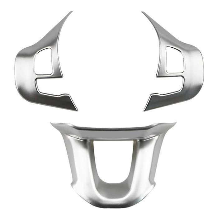 3Pcs/Set Car Steering Wheel Decoration Cover Trim Sticker Fit for 2008 208 308 2014-2018 Matte Silve